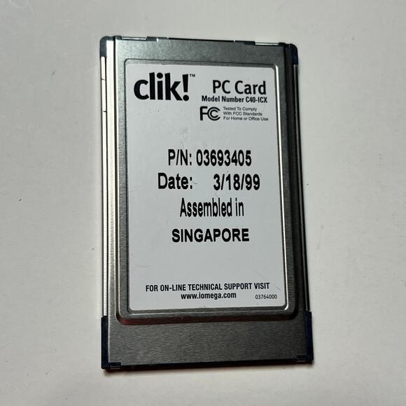 Iomega Clik 40 PC Card Adapter C40 ICX Singapore 1999 Vintage Storage Case - Picture 4 of 8